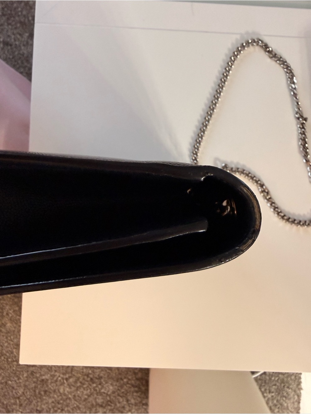 Saint Laurent Black Leather YSL Chain Crossbody Bag - Picture 9 of 9